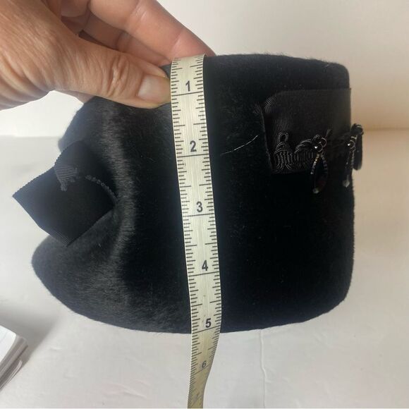 Vintage Christine Original Brigitte Body Made in Italy Black Pillbox Style Hat - Picture 15 of 16